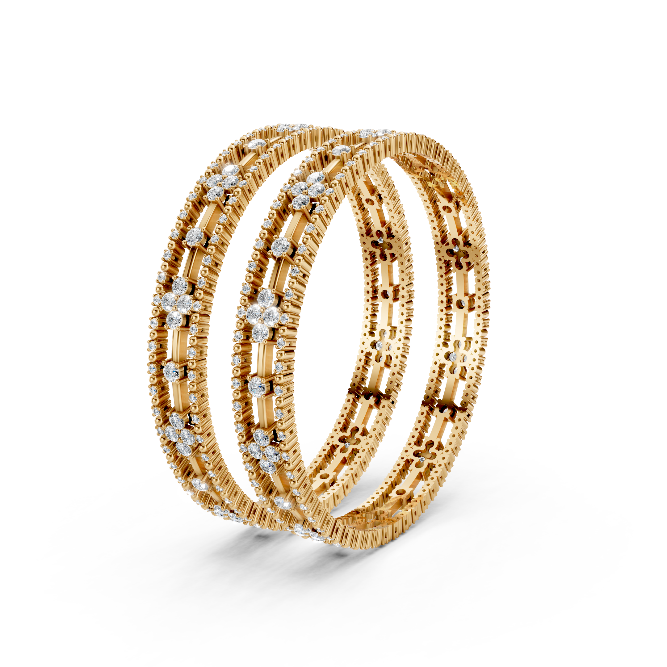 Lab-Grown Diamond Cluster Accent Eternity Bangle