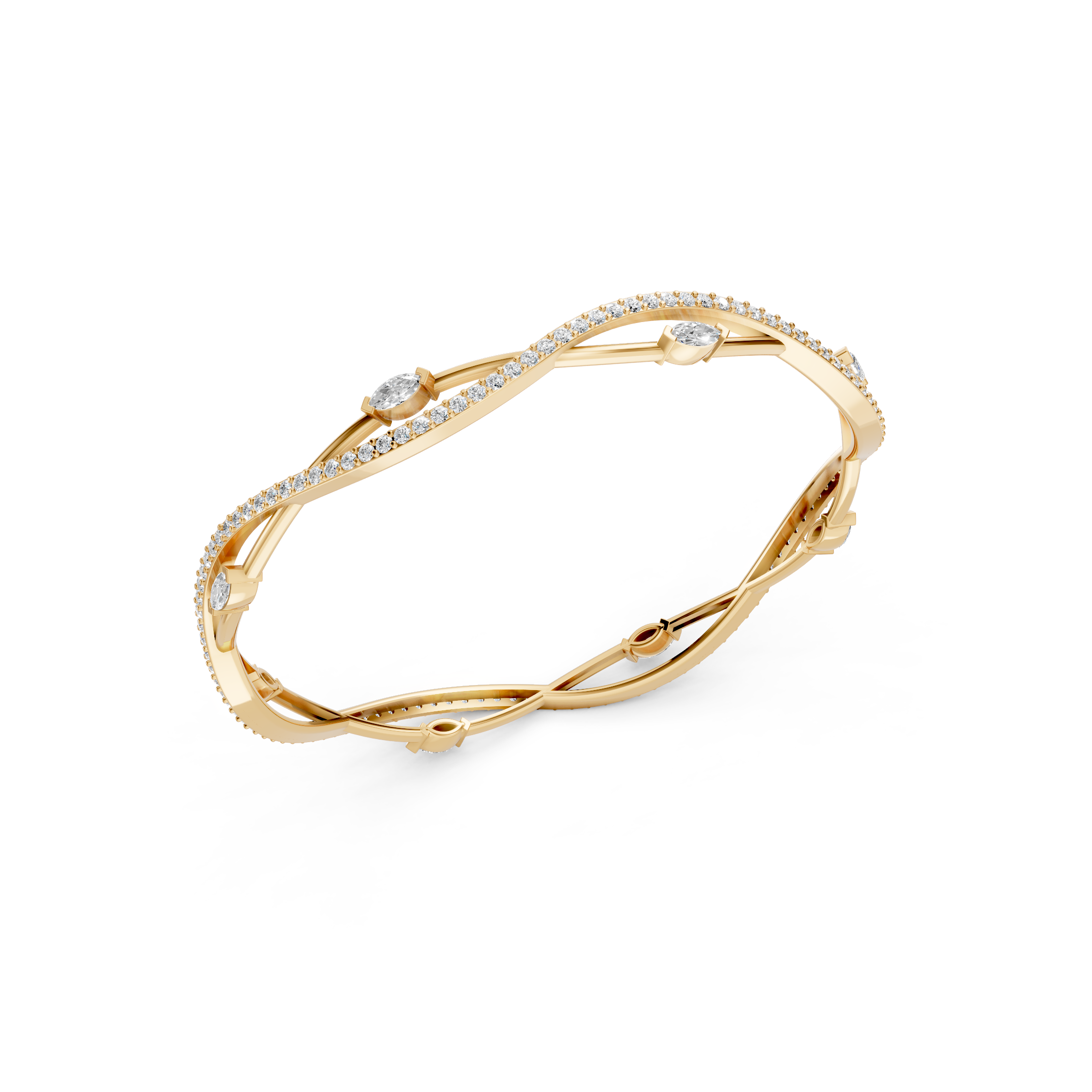 Lab-Grown Diamond Infinity Twist Pavé Bangle