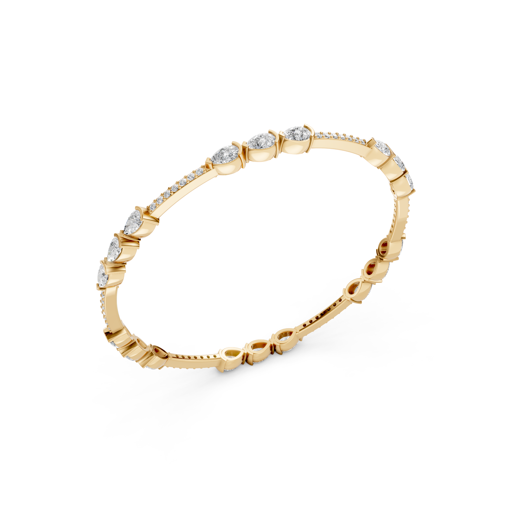 Lab-Grown Diamond Multi-Row Pavé Bangle Set