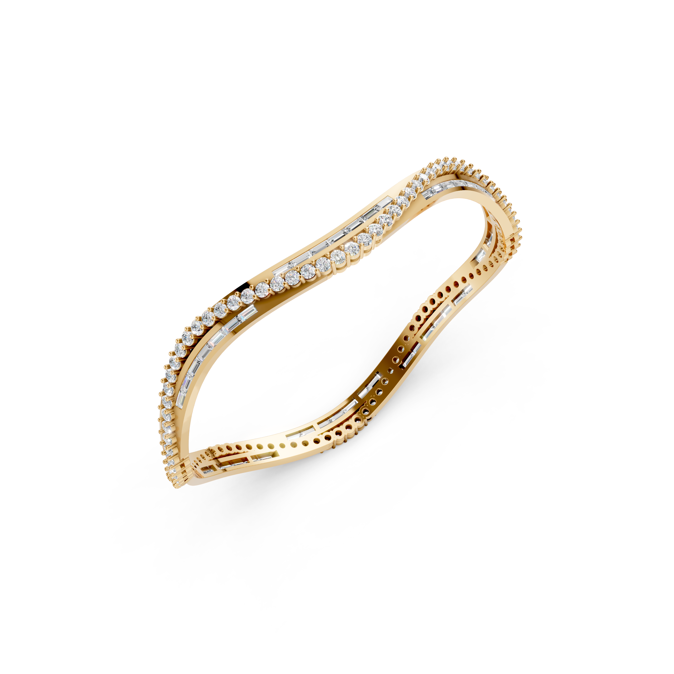 Lab-Grown Diamond Marquise Cluster Statement Bangle