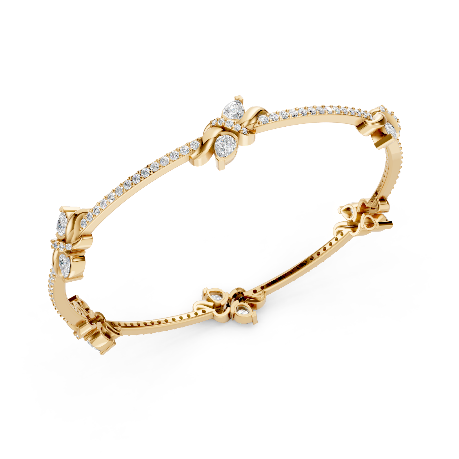 Lab-Grown Diamond Graduated Marquise Eternity Bangle