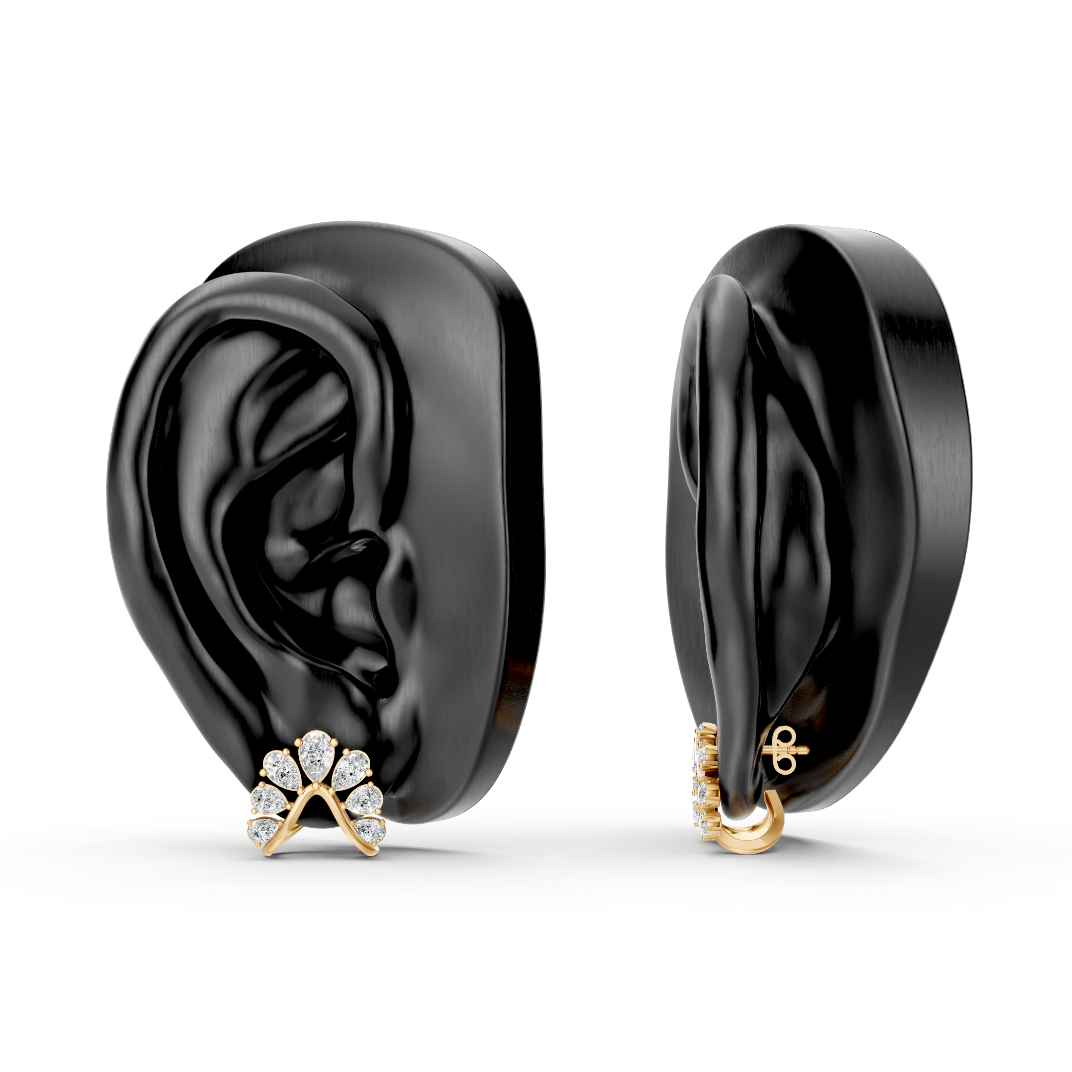 Lab-Grown Diamond Pear Chevron Stud Earrings