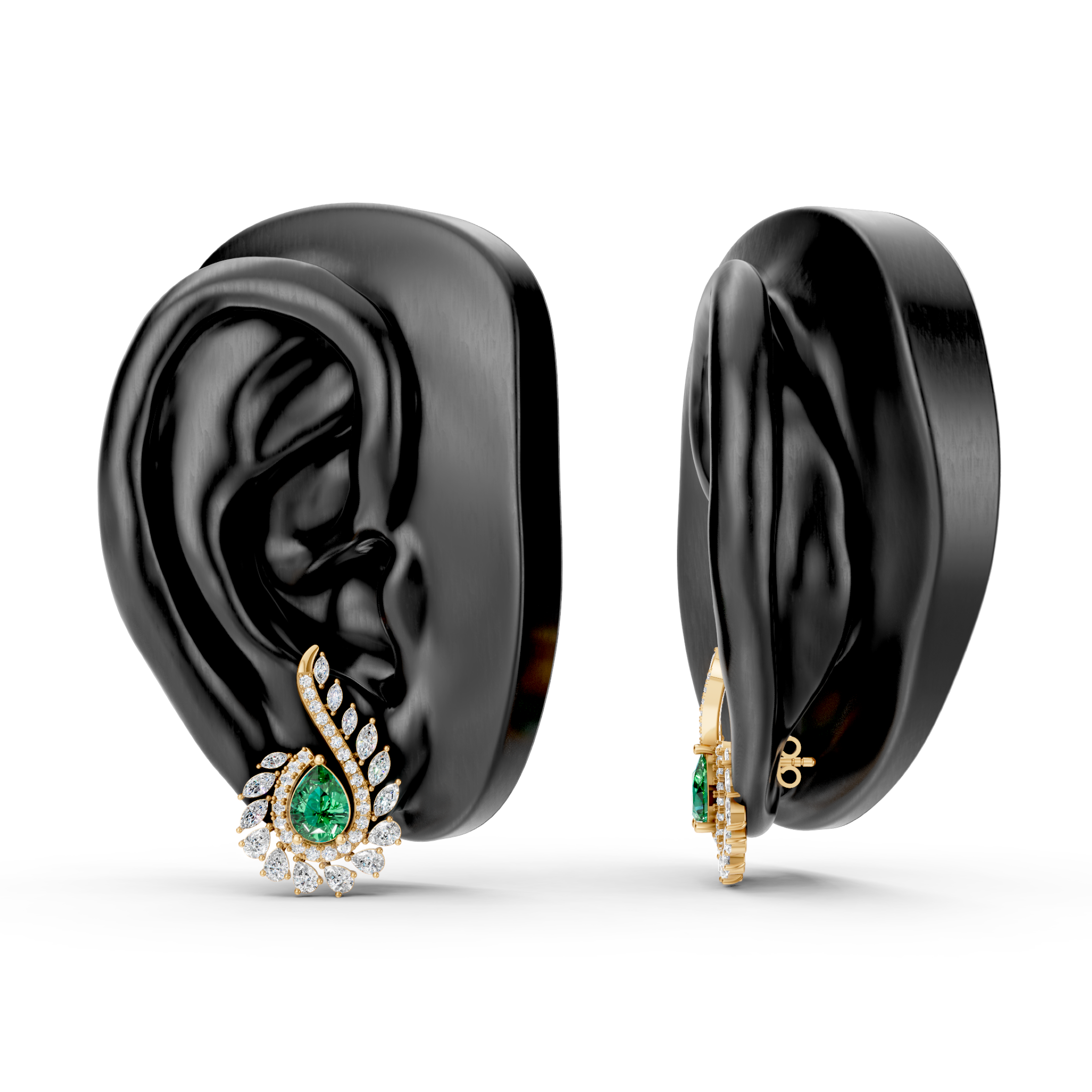 Lab-Grown Diamond Floral Pear Drop Earrings