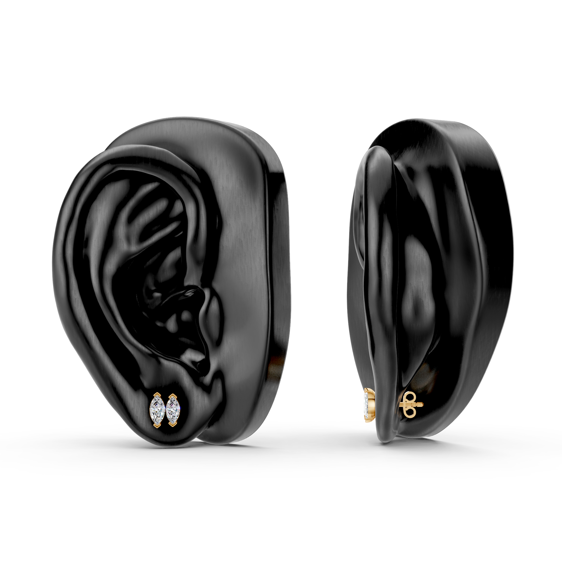 Lab-Grown Diamond Marquise Linear Hoop Earrings