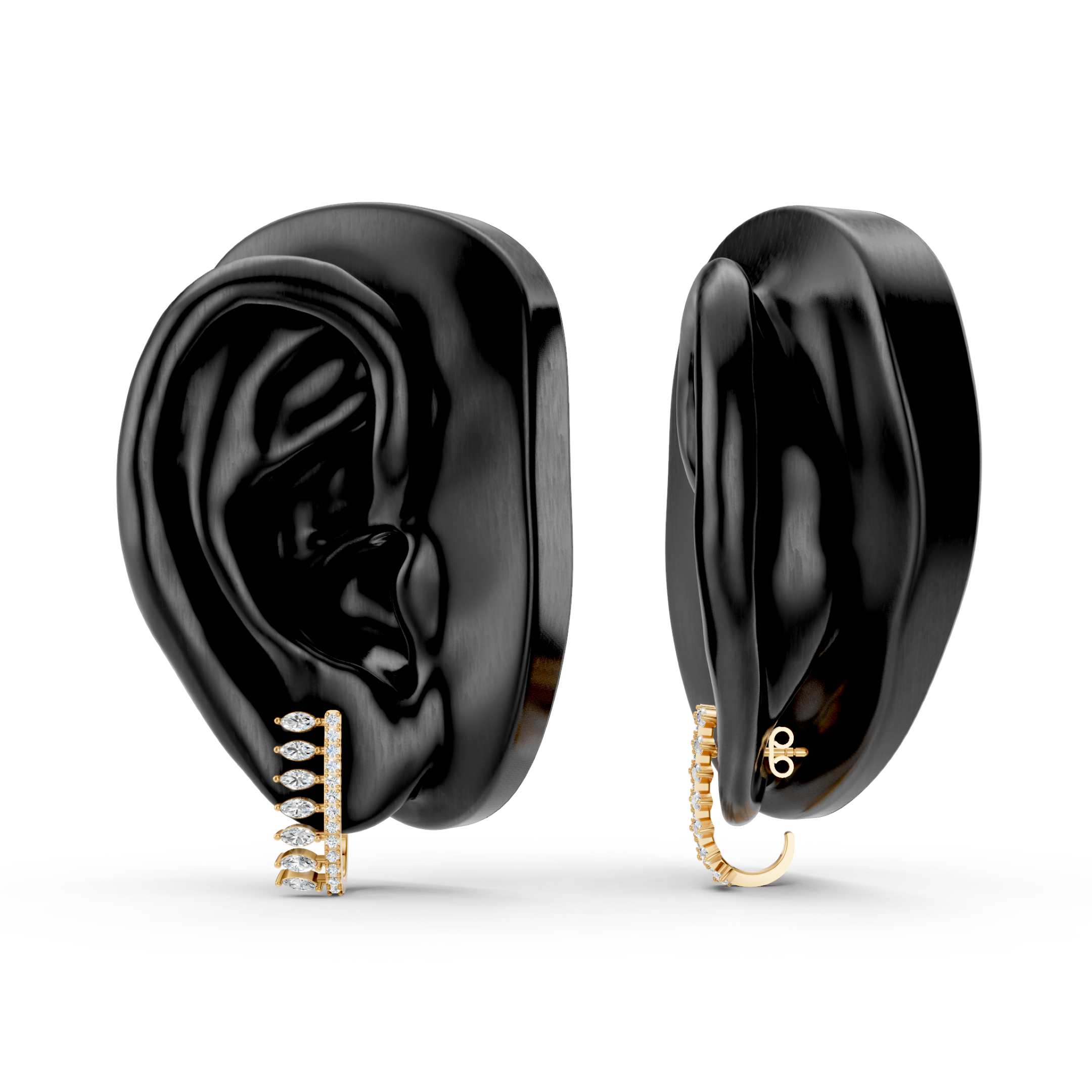 Lab-Grown Diamond Floral Cluster Hoop Earrings