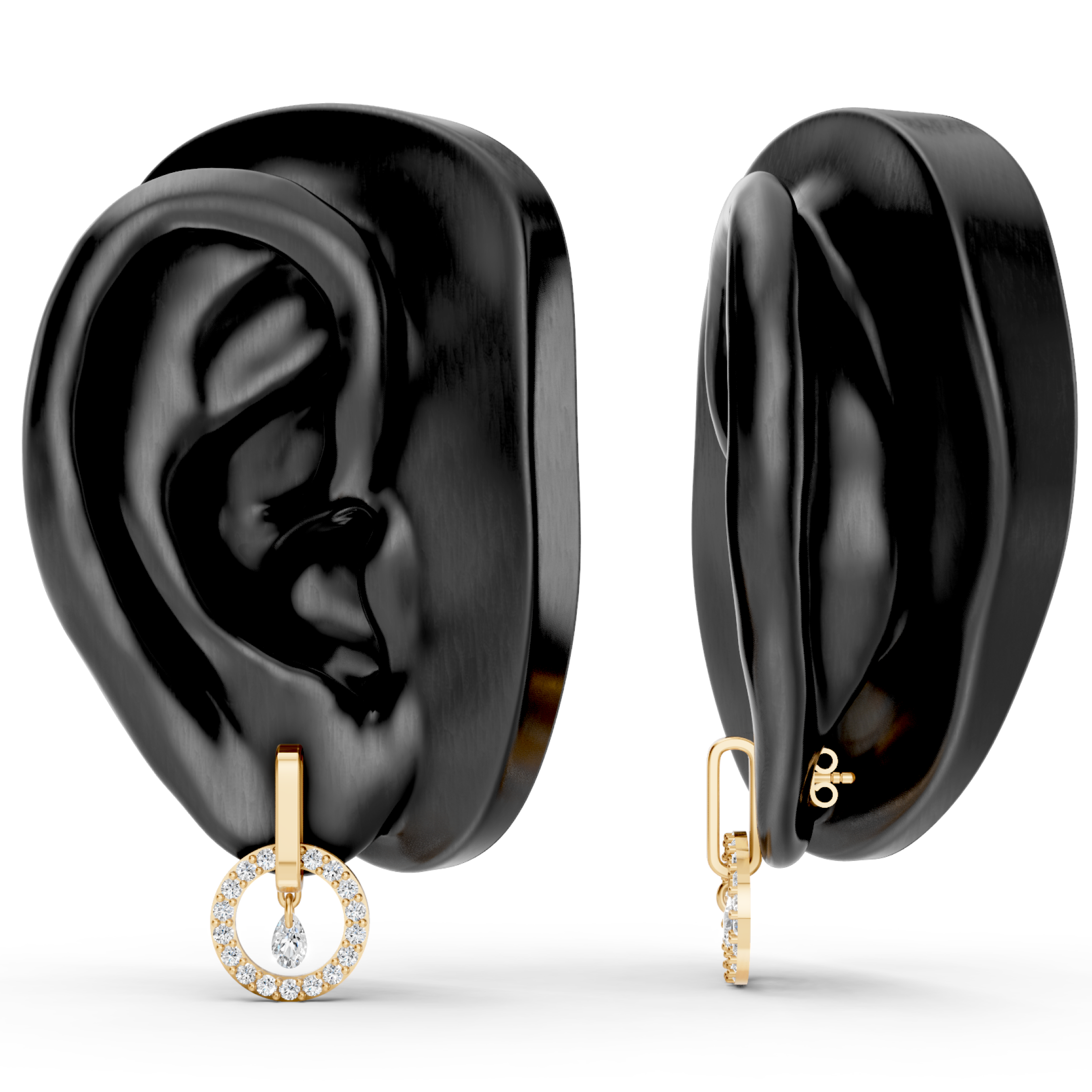 Lab-Grown Diamond Circular Halo Drop Earrings