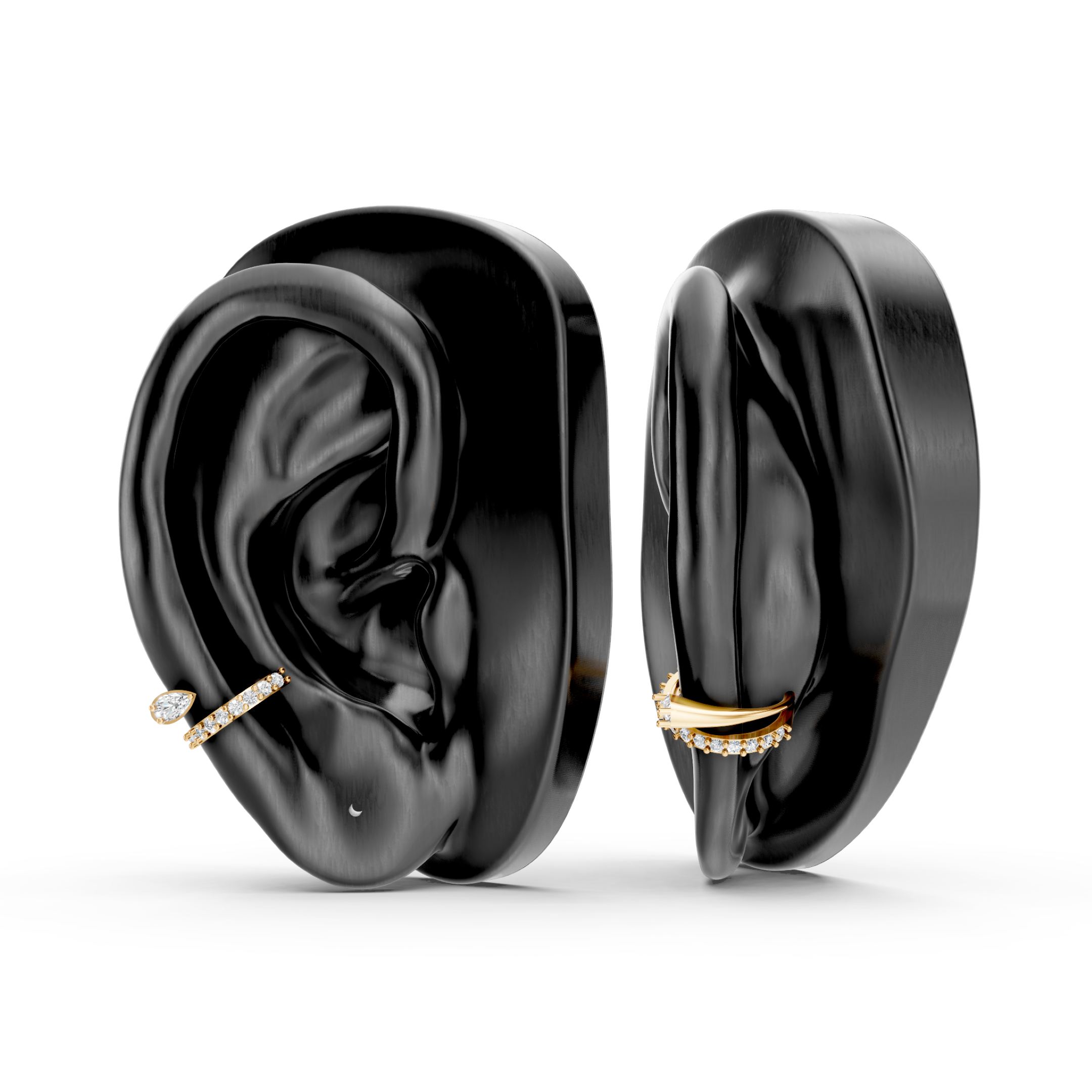 Lab-Grown Diamond Pavé Teardrop Hoop Earrings