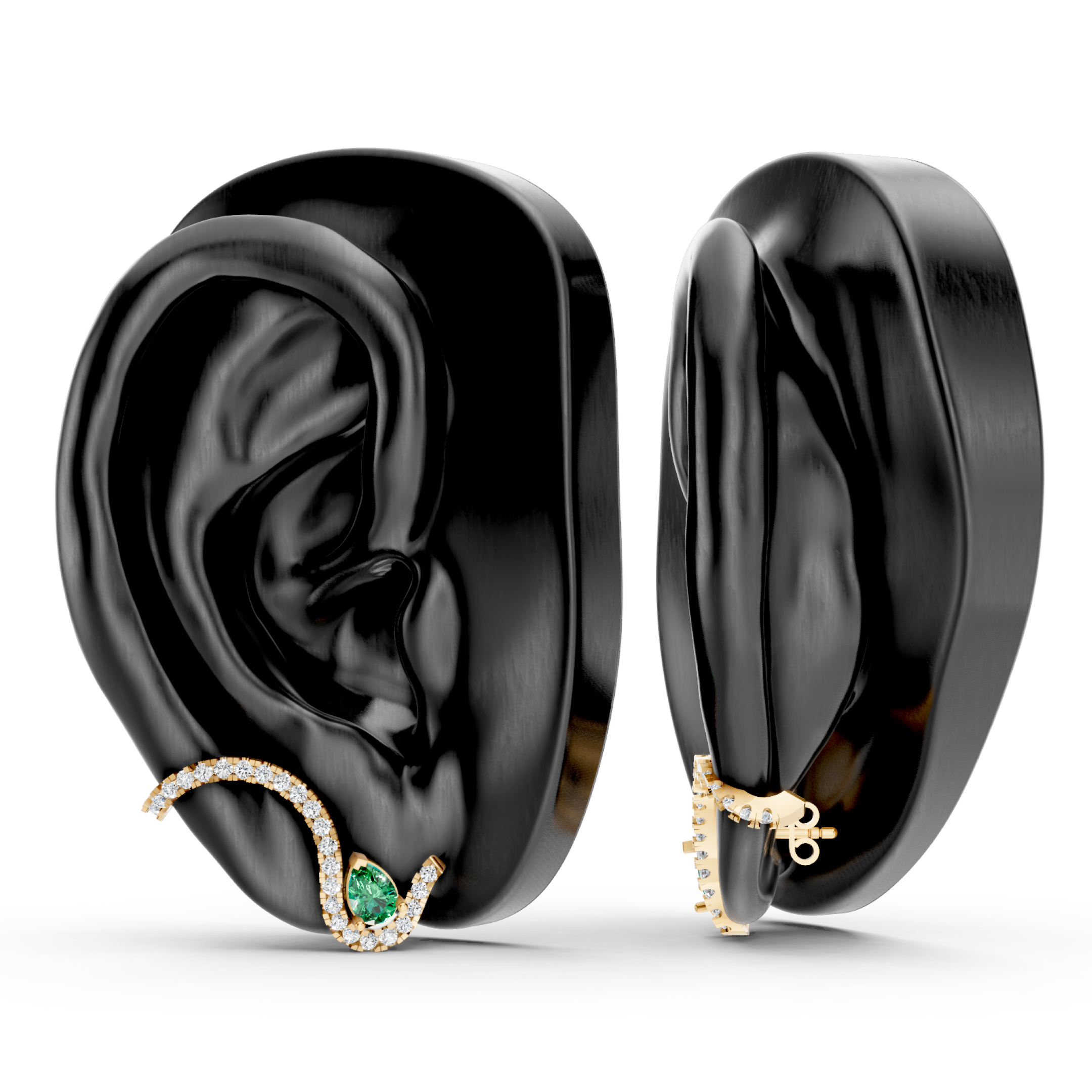 Lab-Grown Diamond Open Circle Halo Earrings