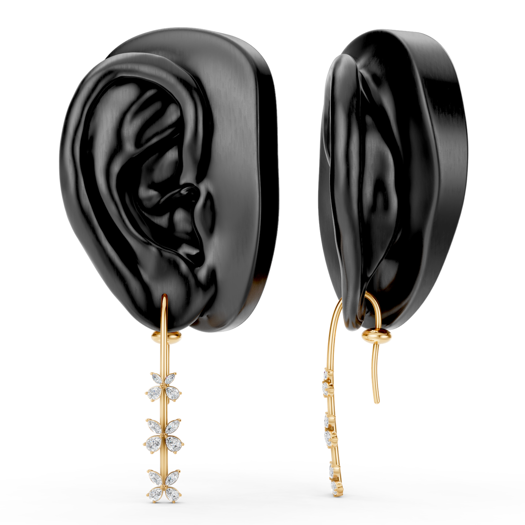 Lab-Grown Diamond Floral Marquise Drop Earrings