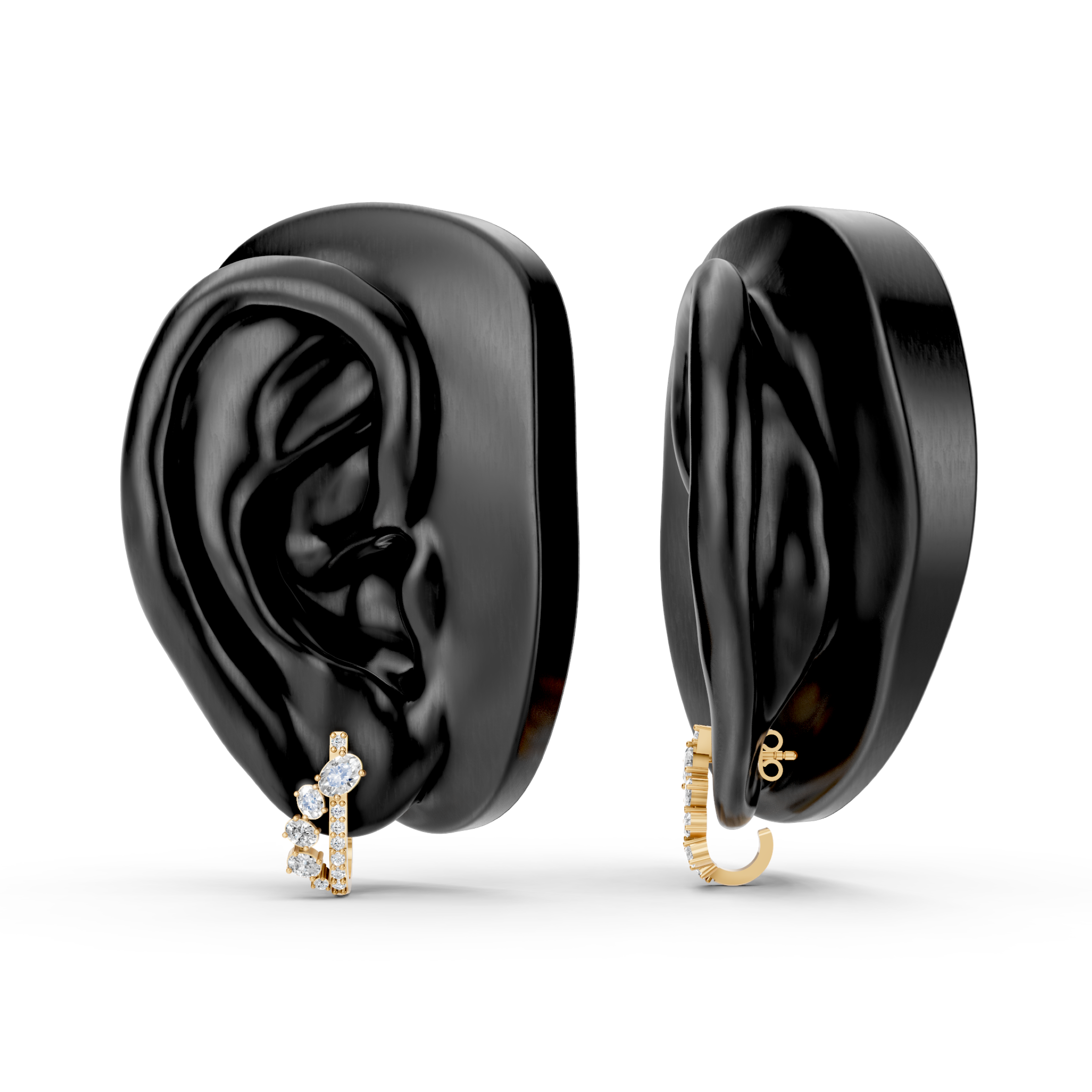 Lab-Grown Diamond Multi-Shape Cluster Hoop Earrings