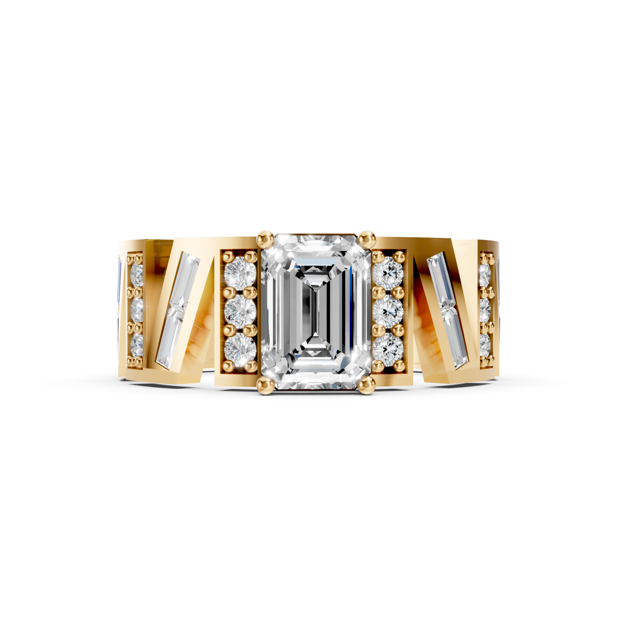 Lab-Grown Diamond Emerald Statement Band