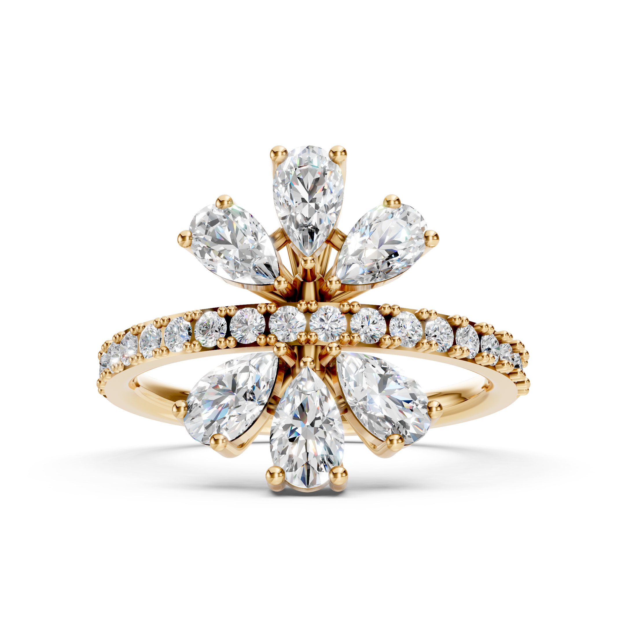 Lab-Grown Diamond Floral Cluster Ring
