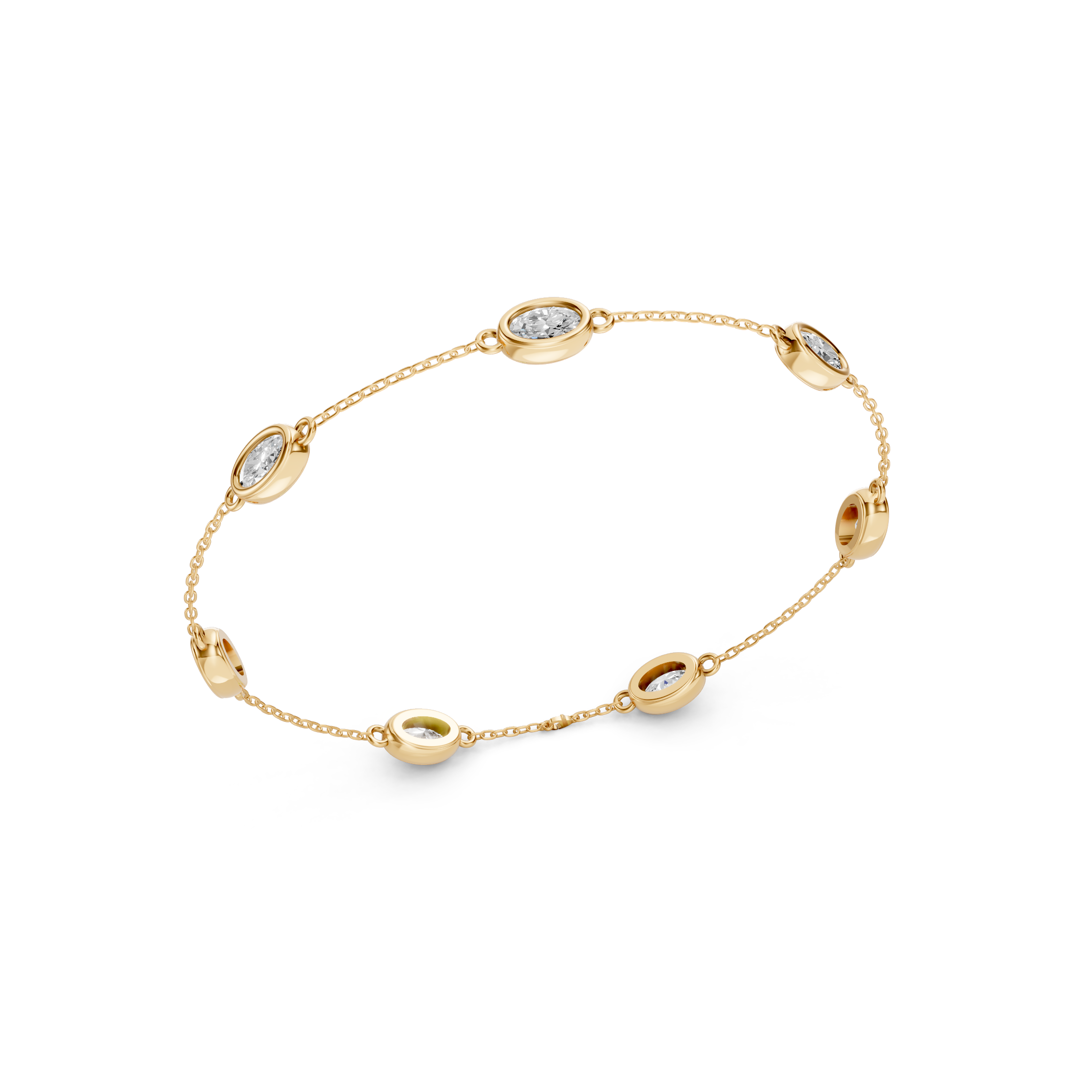 Lab-Grown Diamond Emerald & Pear Duo Chain Bracelet