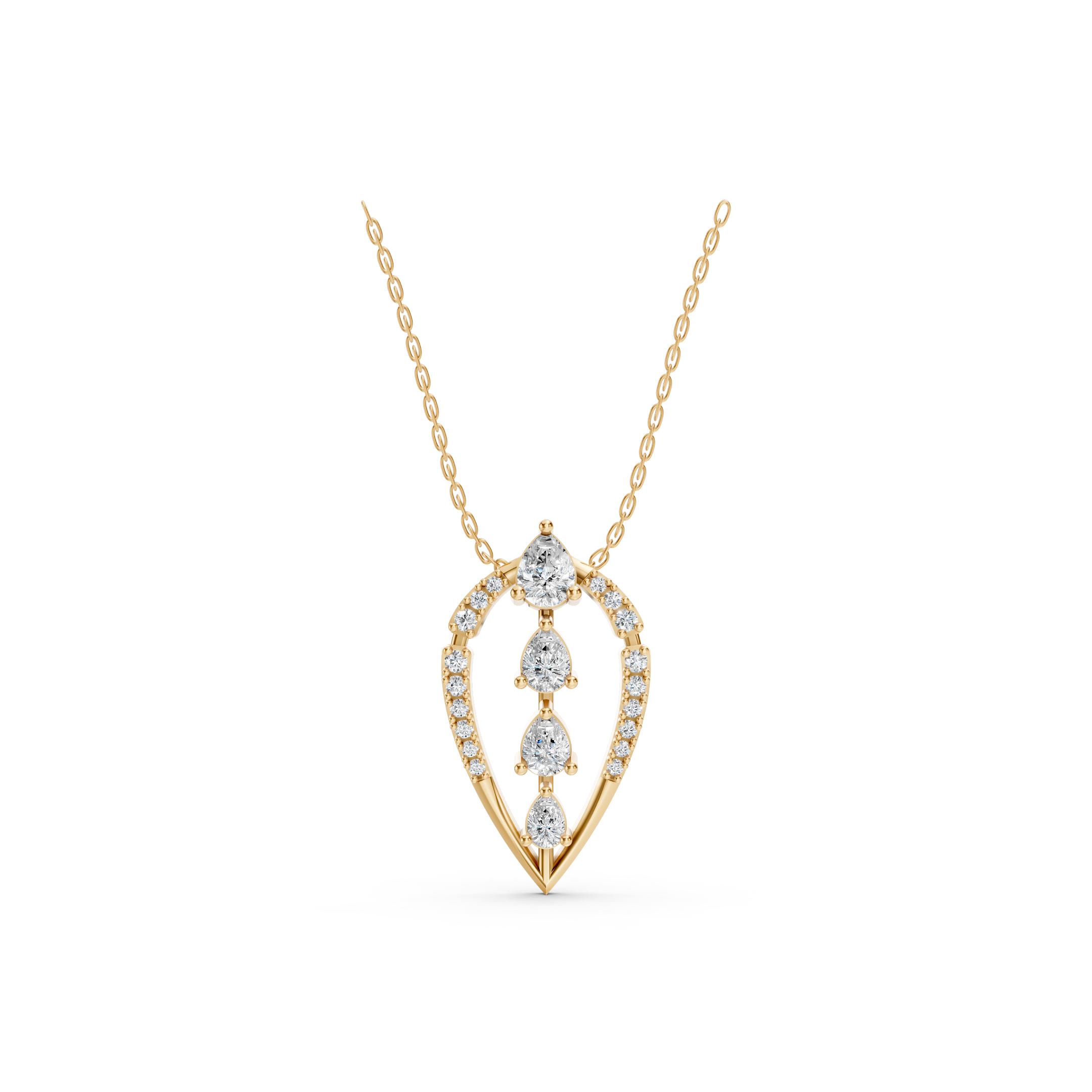 Lab-Grown Diamond Pear Open Frame Pendant