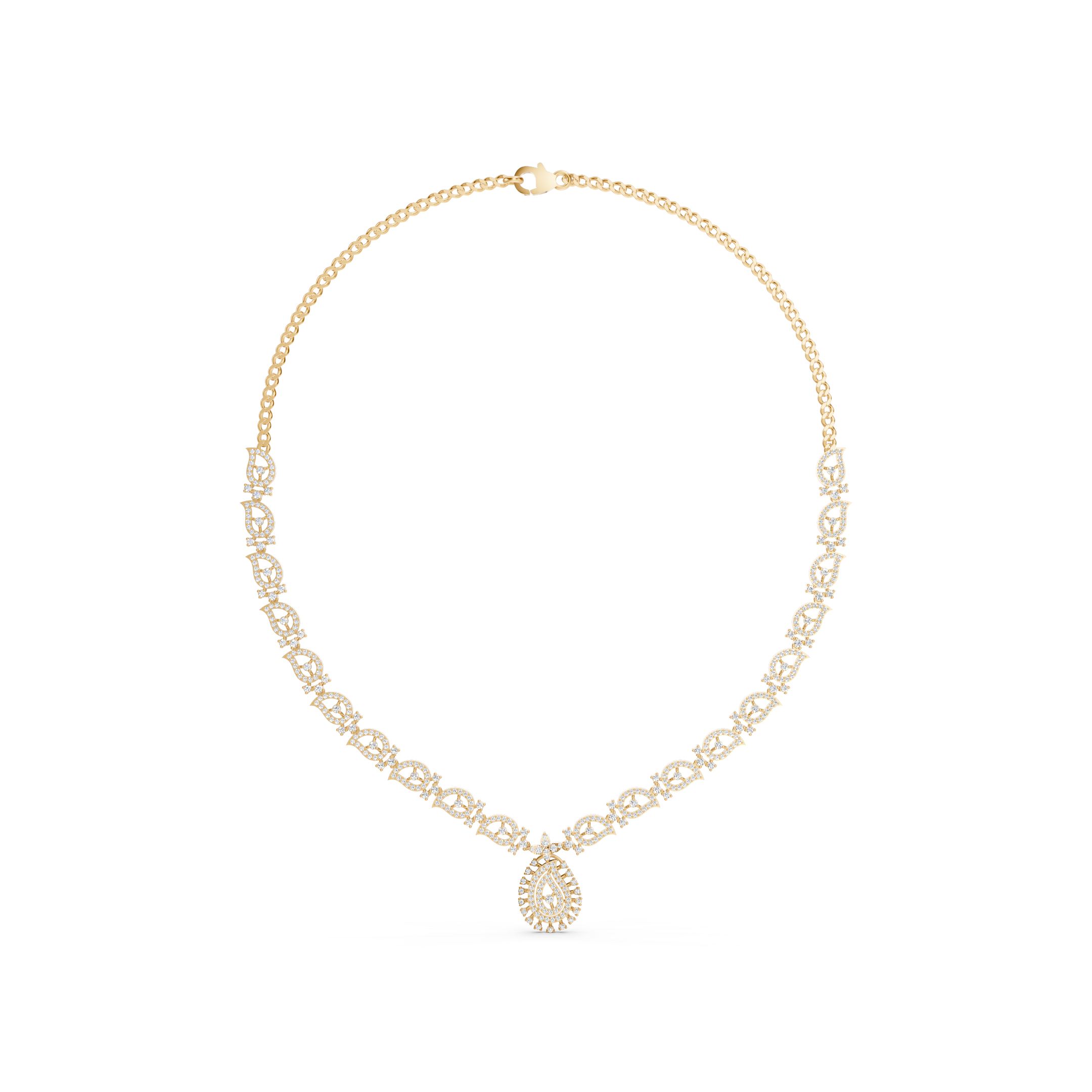 Lab-Grown Diamond Teardrop Pendant Necklace