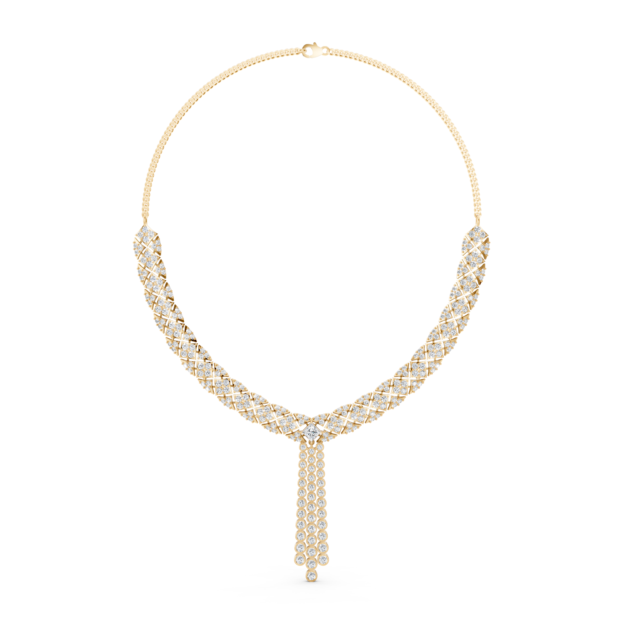 Lab-Grown Diamond Statement Tassel Necklace