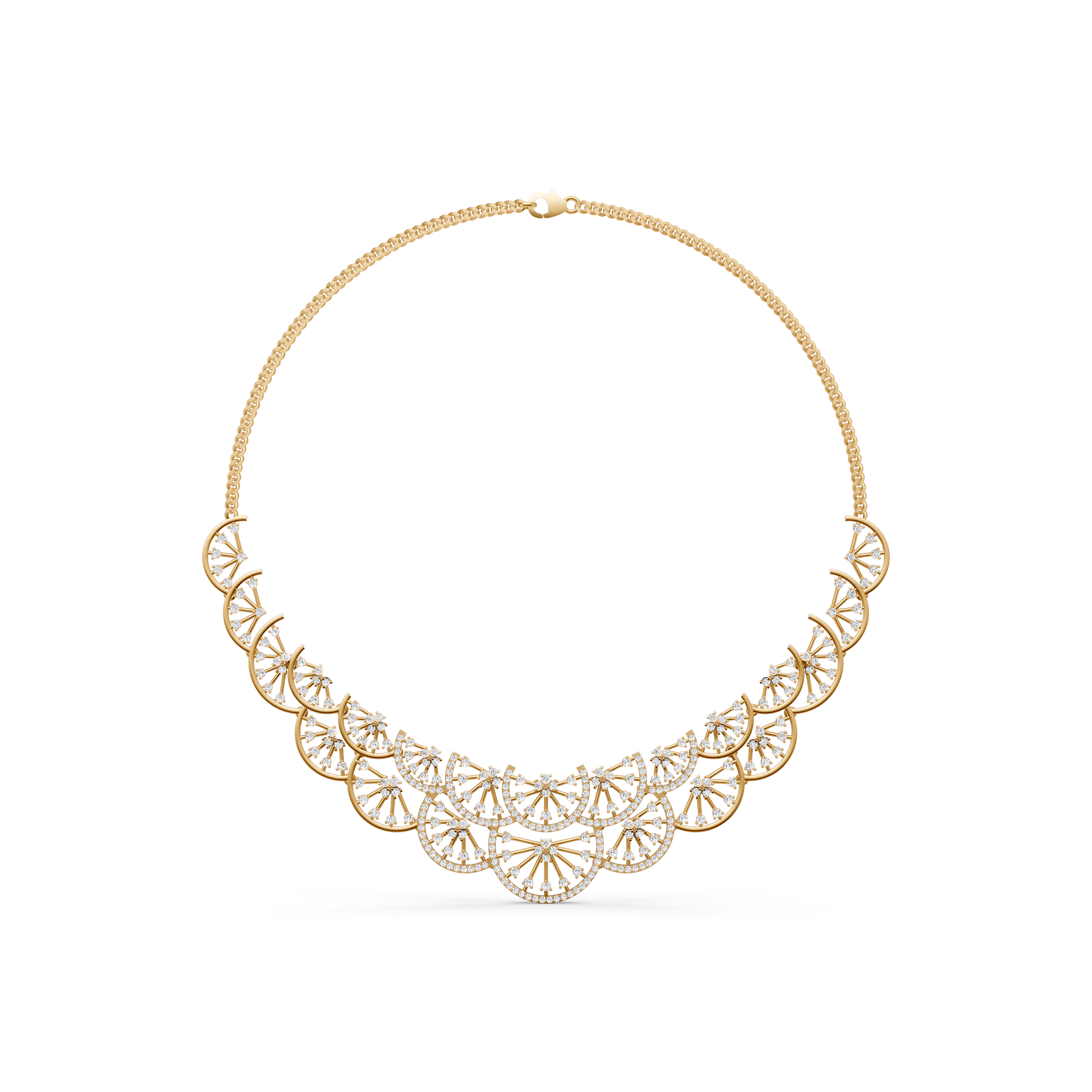 Lab-Grown Diamond Scallop Collar Necklace
