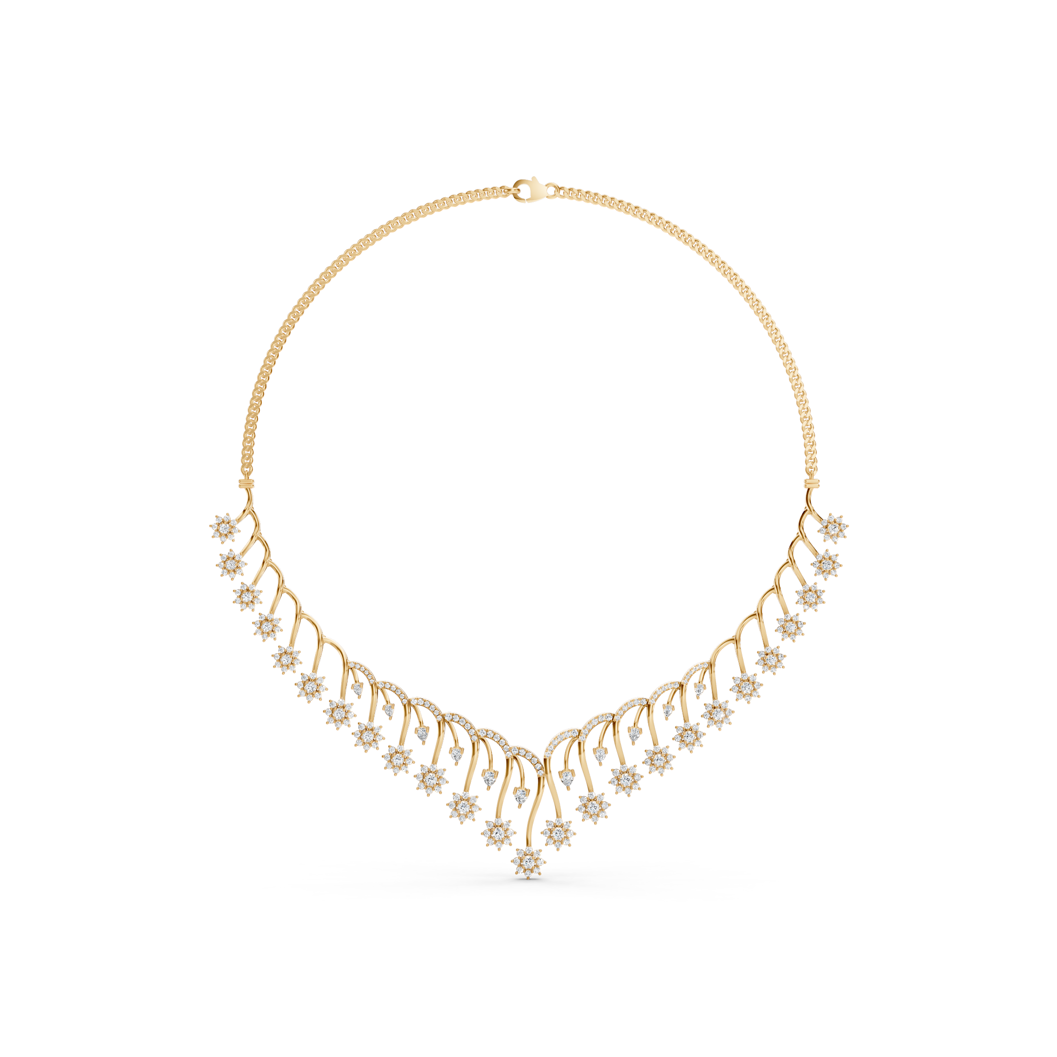 Lab-Grown Diamond Floral Vine Necklace