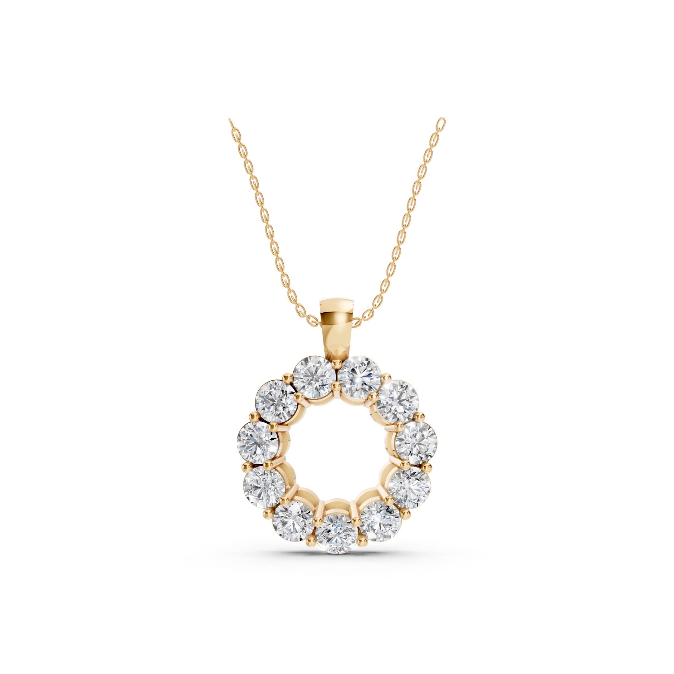 Lab-Grown Diamond Circle Halo Pendant
