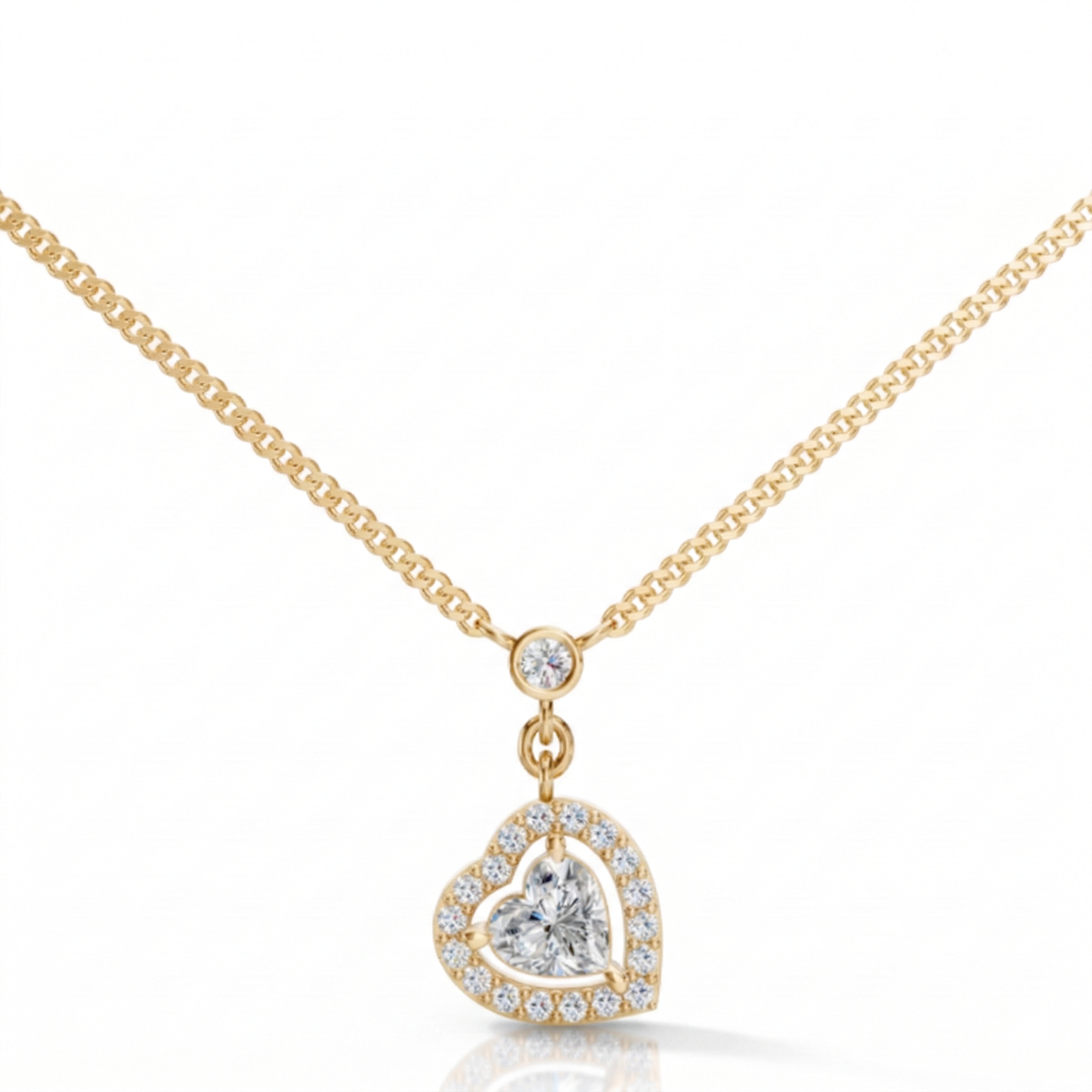 Lab-Grown Diamond Heart Halo Pendant