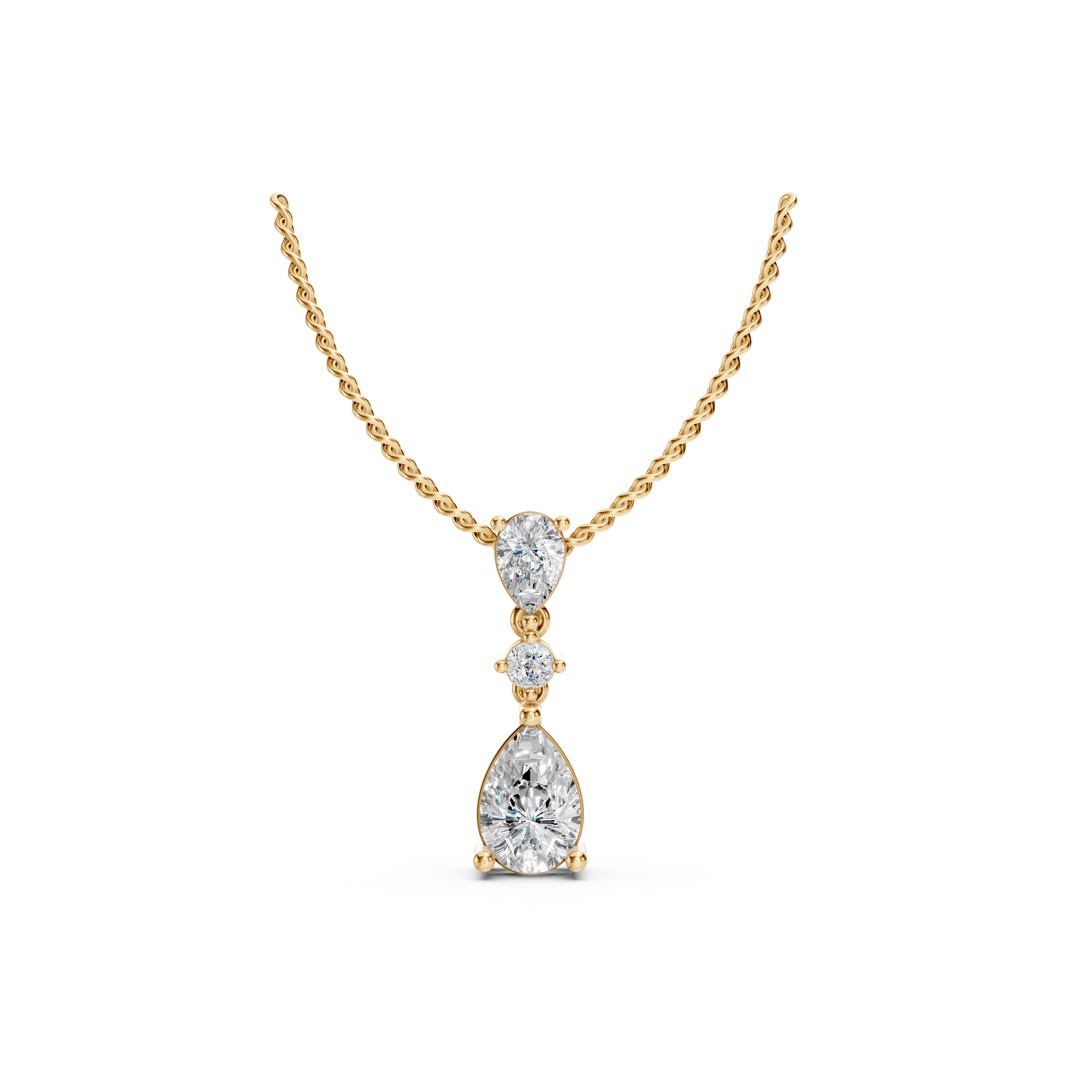 Lab-Grown Diamond Pear Drop Pendant
