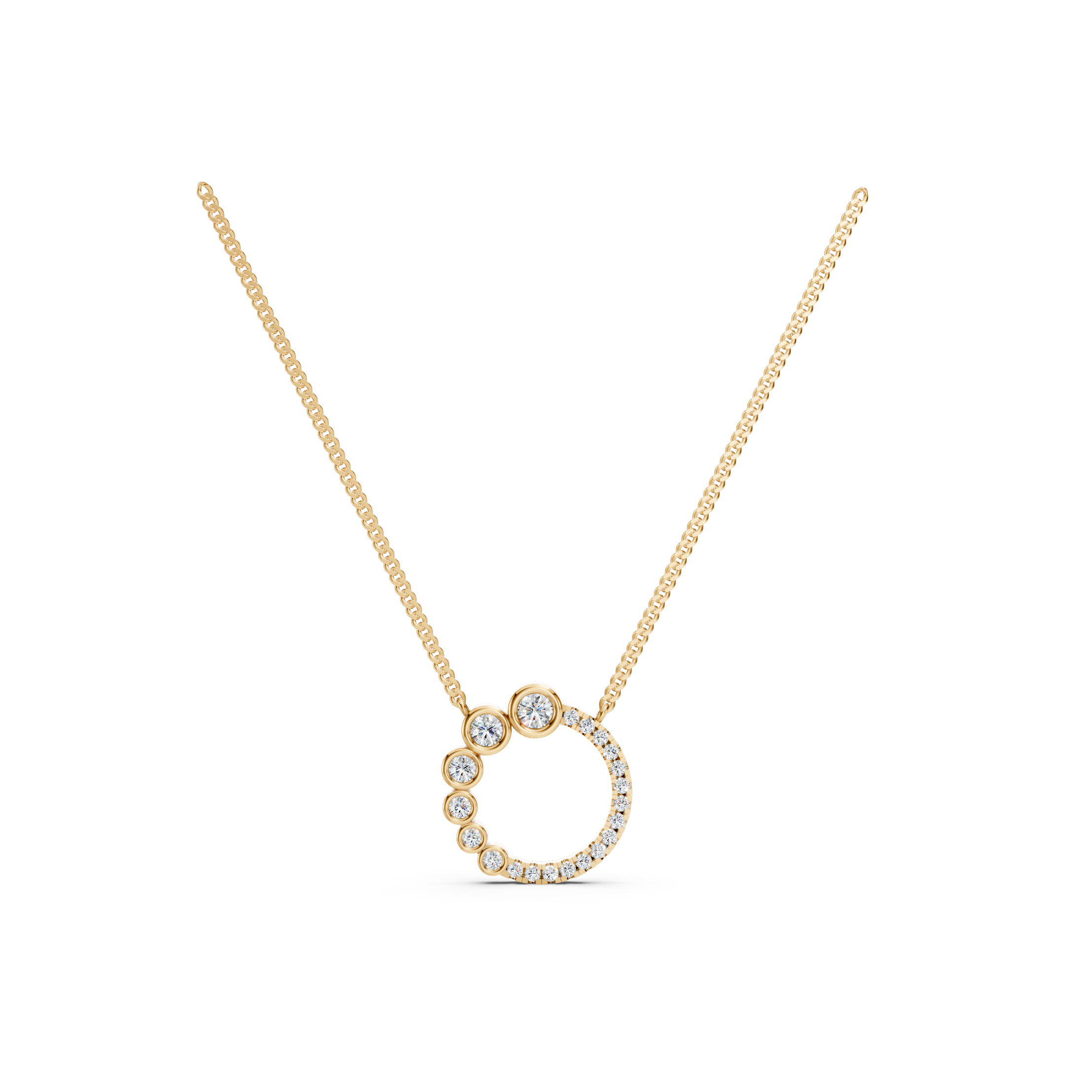 Lab-Grown Diamond Open Circle Accent Pendant