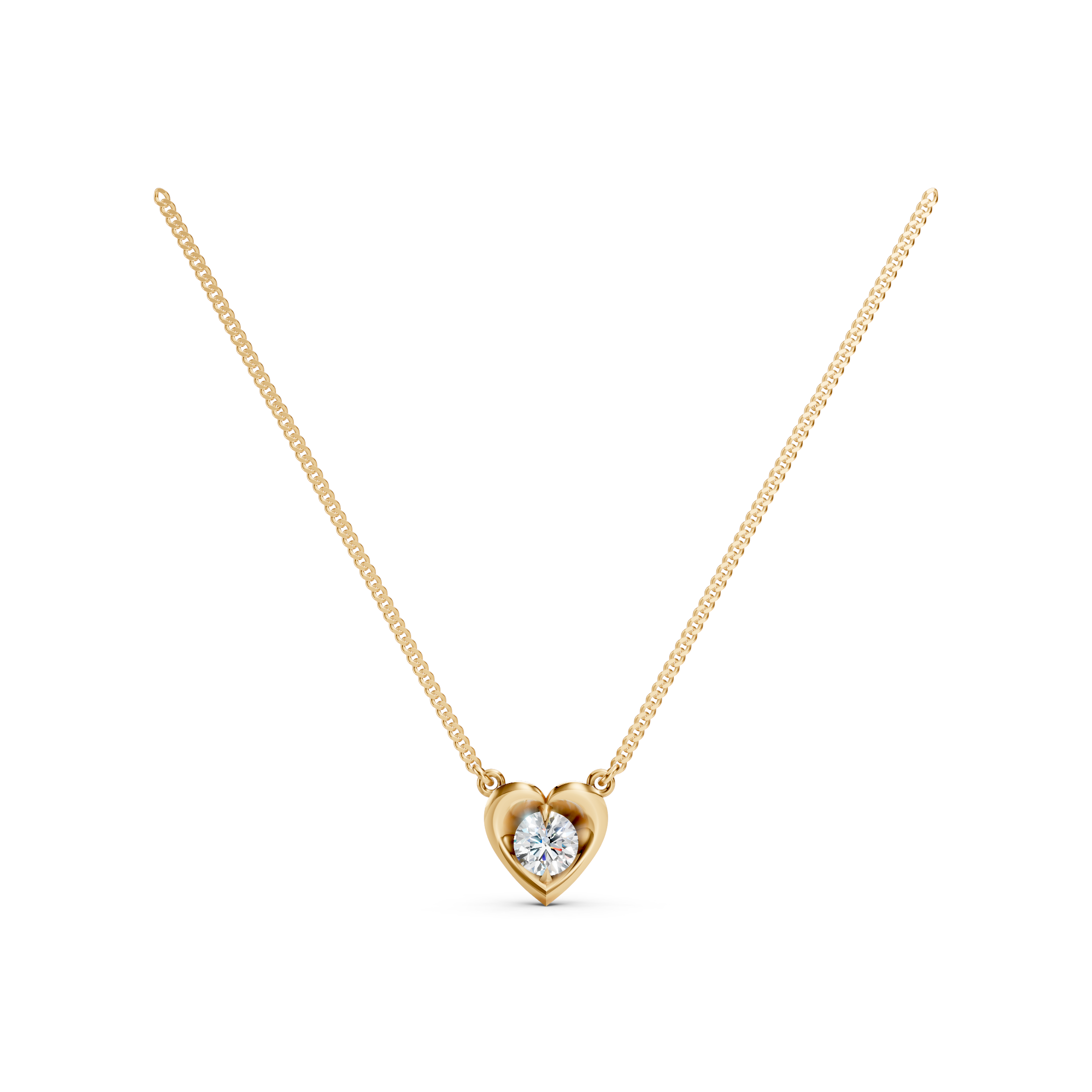 Lab-Grown Diamond Heart Solitaire Pendant