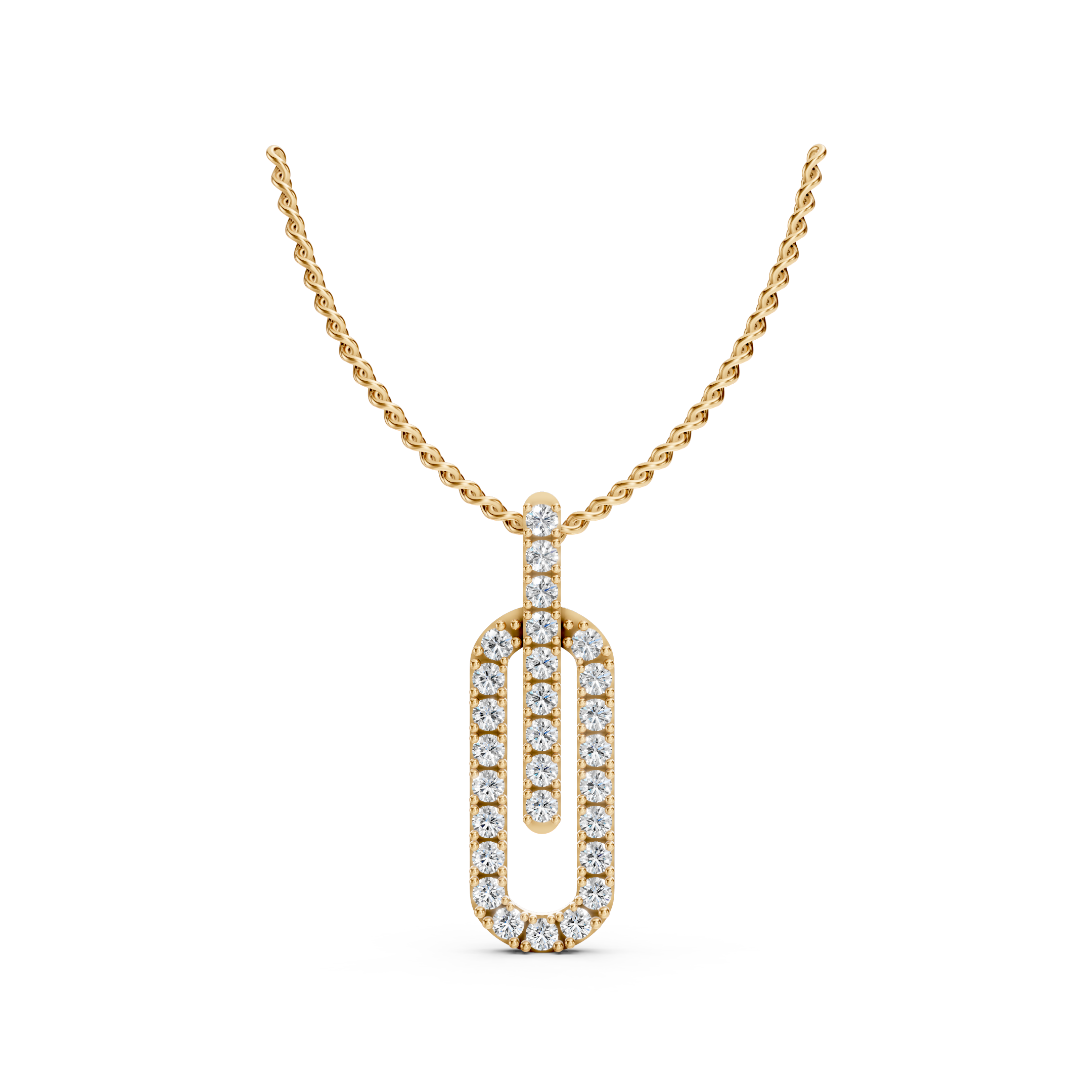 Lab-Grown Diamond Vertical Bar Pavé Pendant