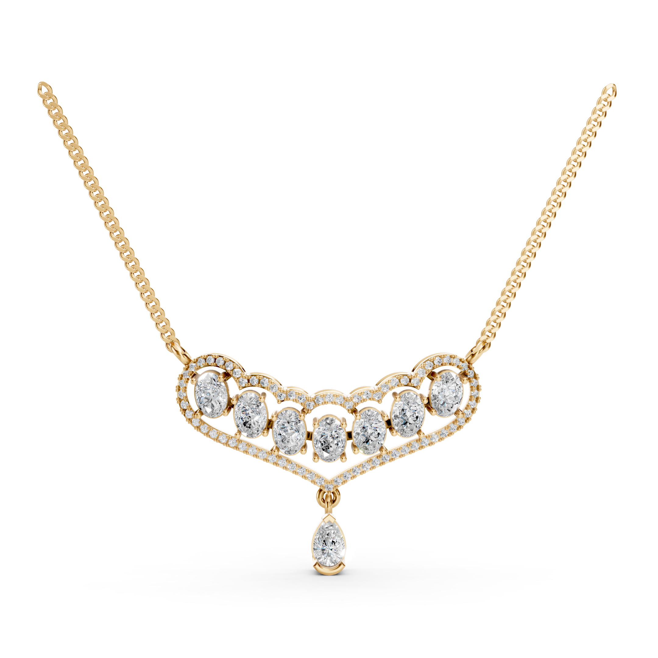 Lab-Grown Diamond Chevron Halo Tanmaniya