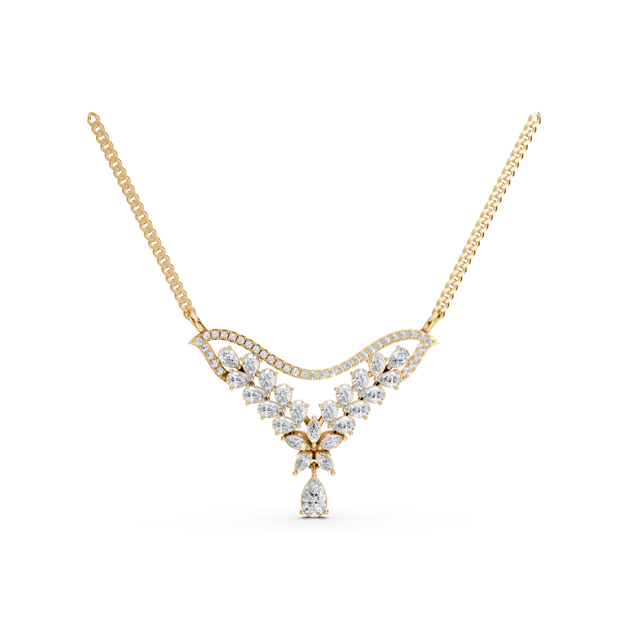 Lab-Grown Diamond Floral Drop Tanmaniya