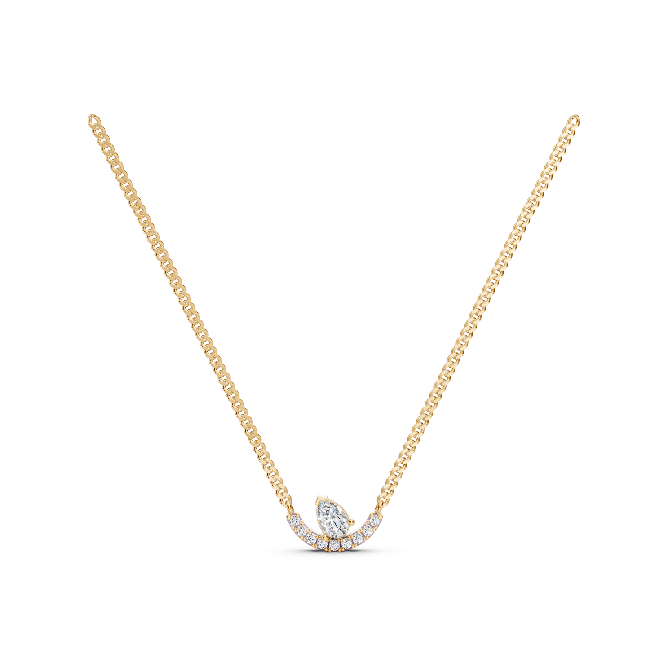 Lab-Grown Diamond Bezel Pear Pendant Tanmaniya
