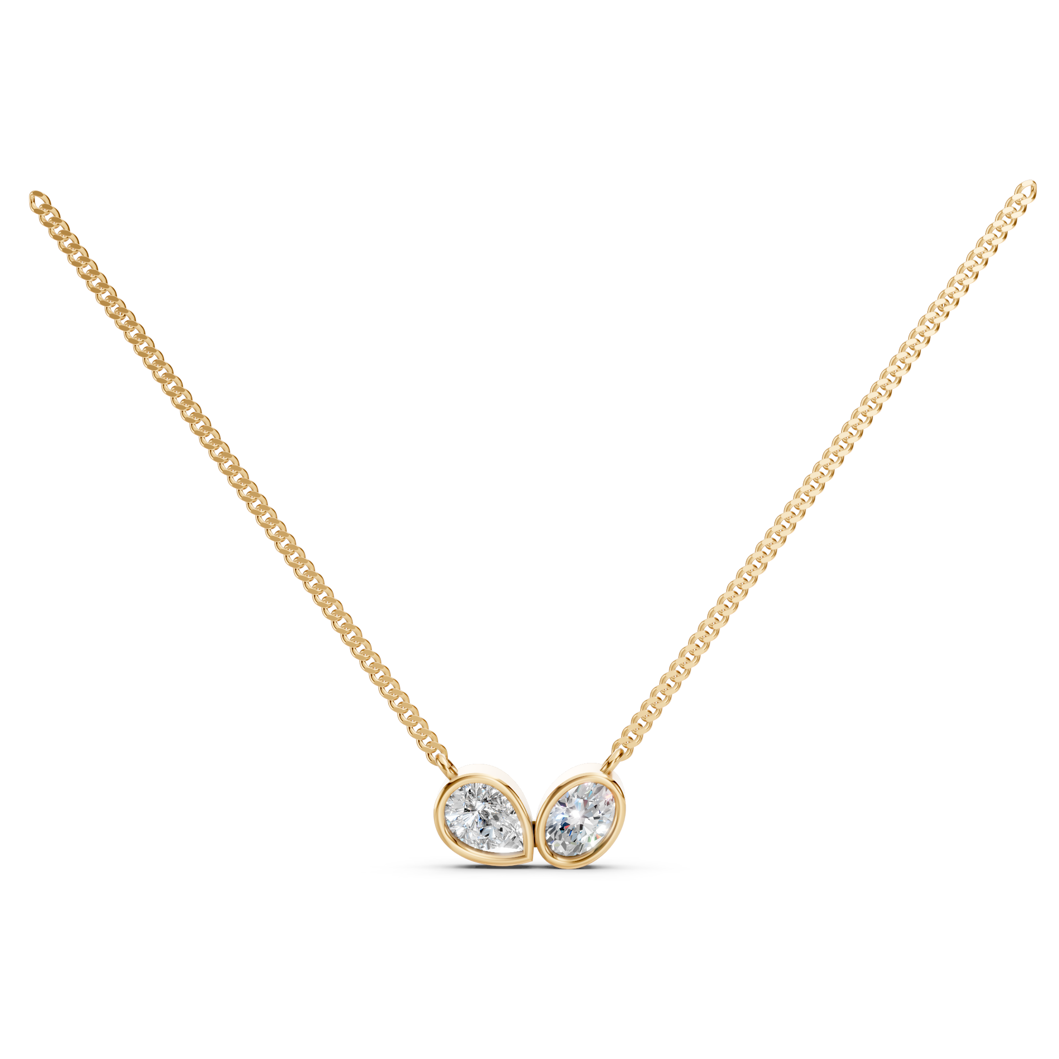 Lab-Grown Diamond Graduated Pear Chevron Tanmaniya