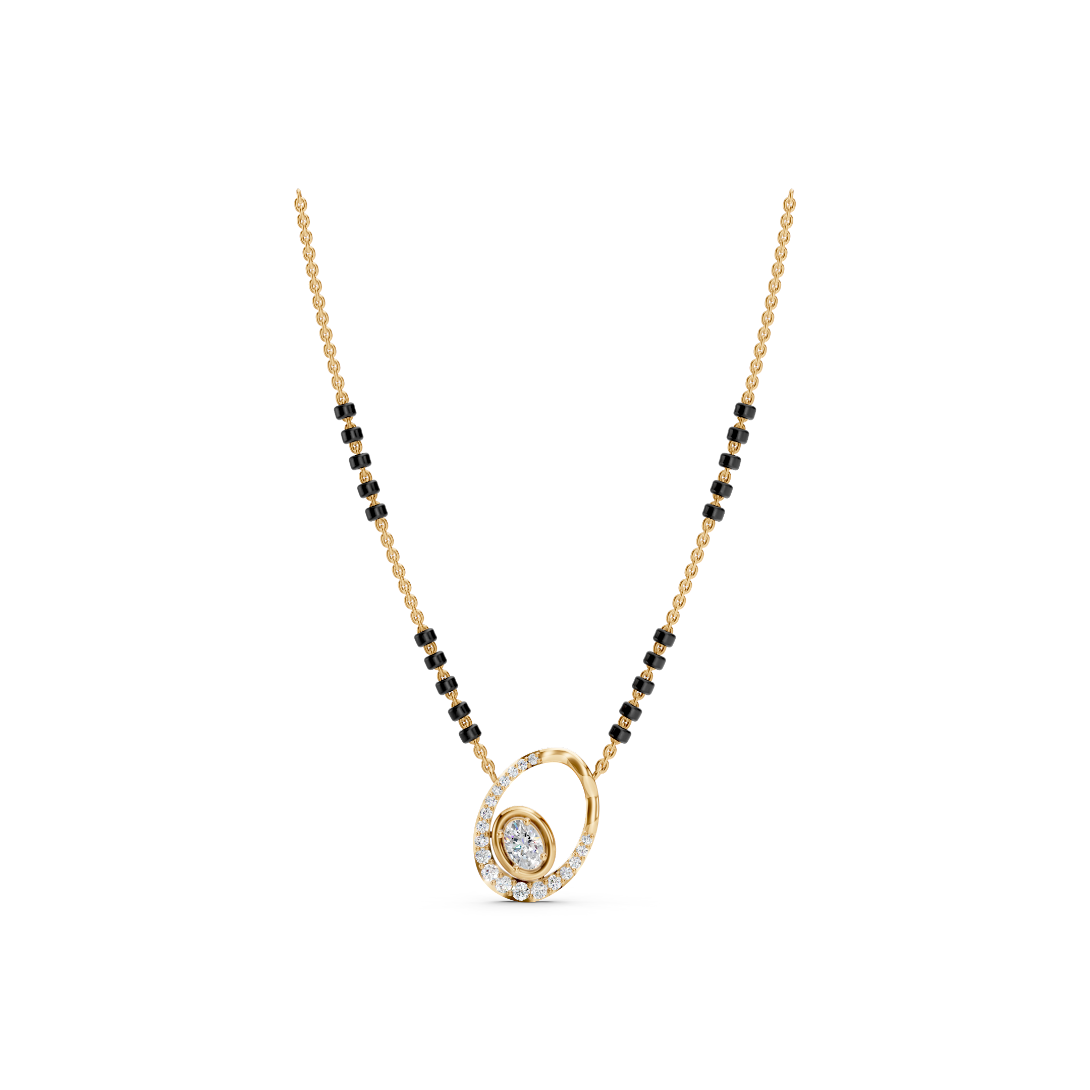 Lab-Grown Diamond Mangalsutra Curve Tanmaniya