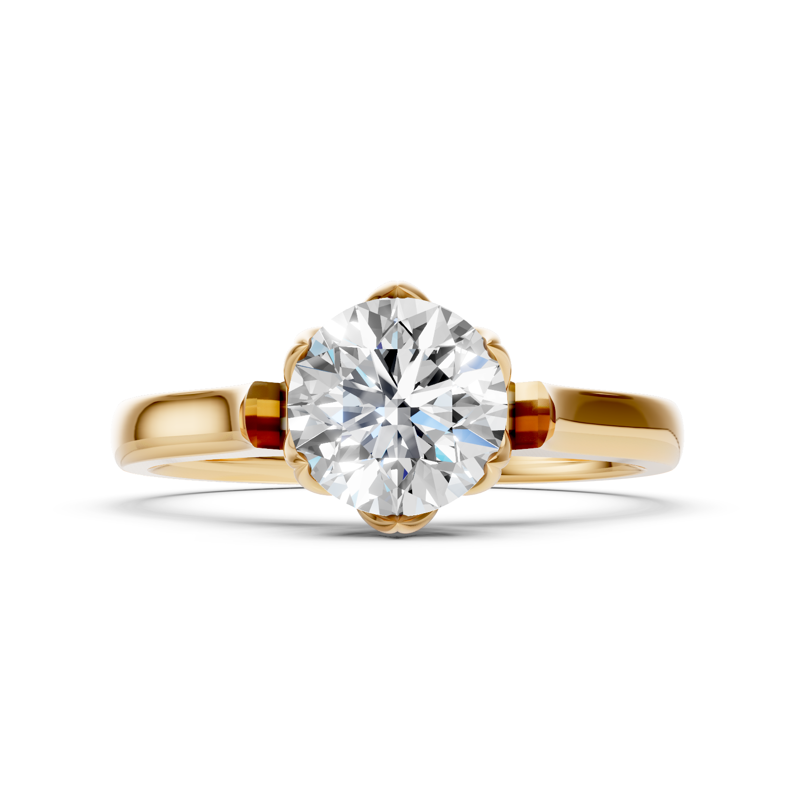 Lab-Grown Diamond Petal Crown Solitaire