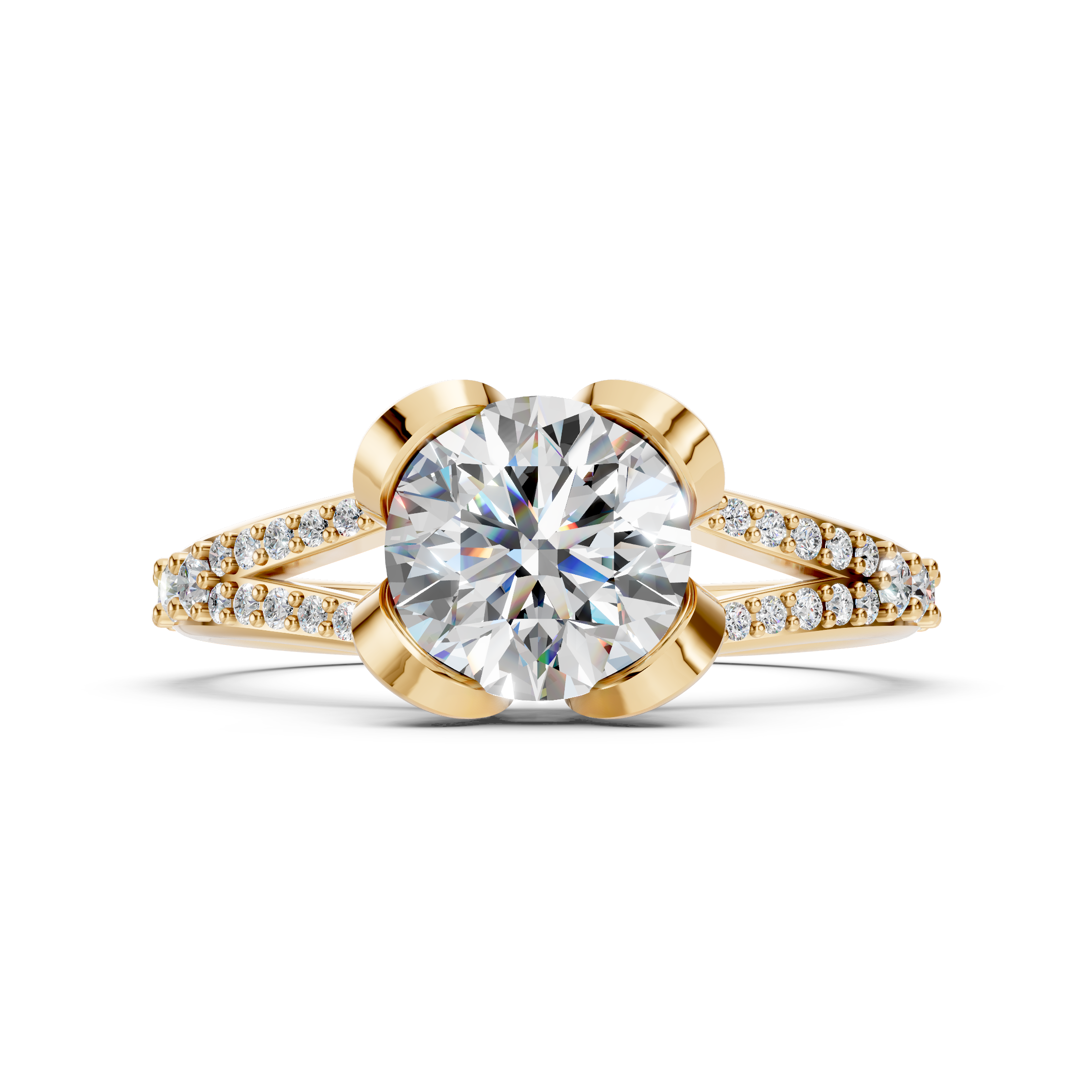 Lab-Grown Diamond Bloom Split-Shank Ring