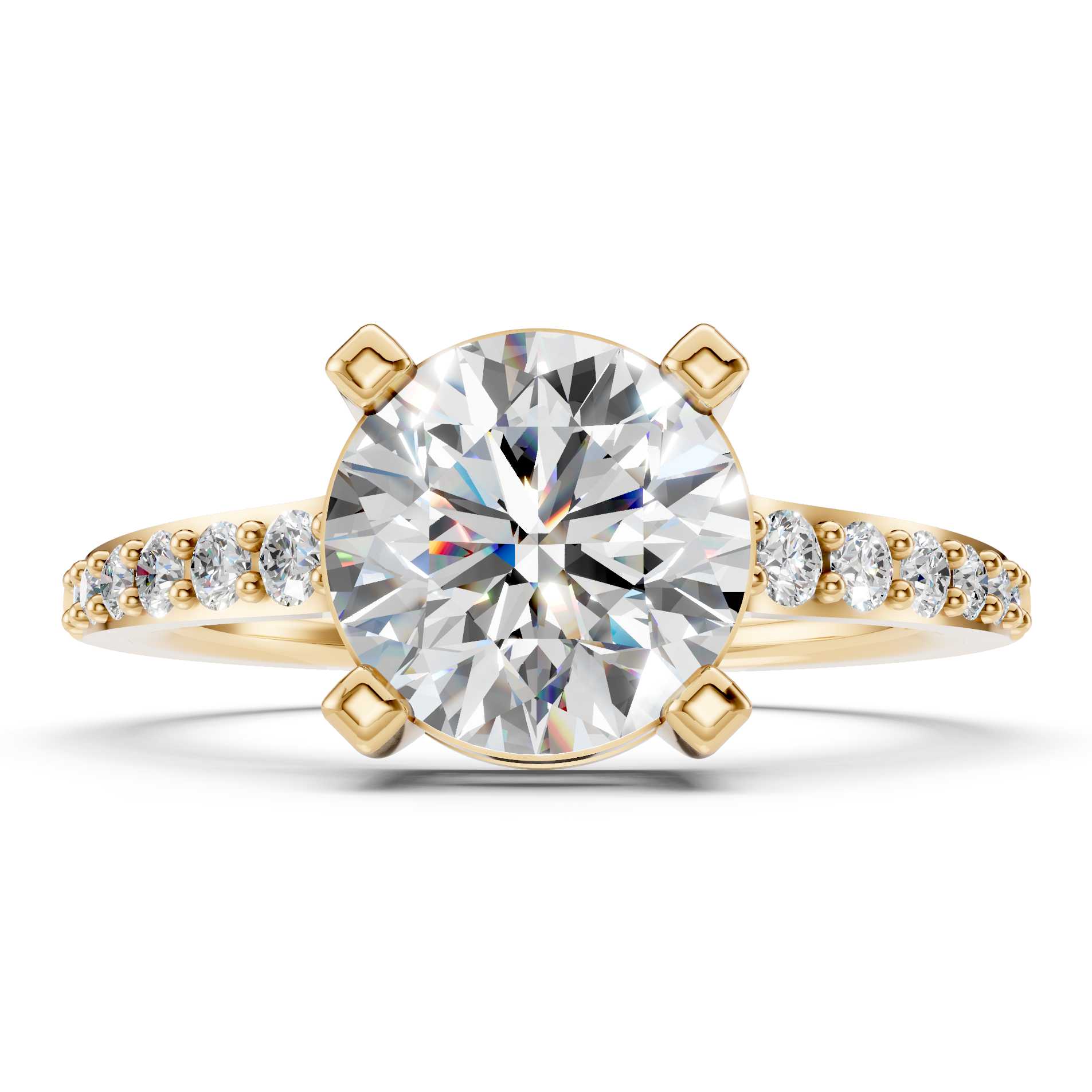 Lab-Grown Diamond Regal Pavé Solitaire
