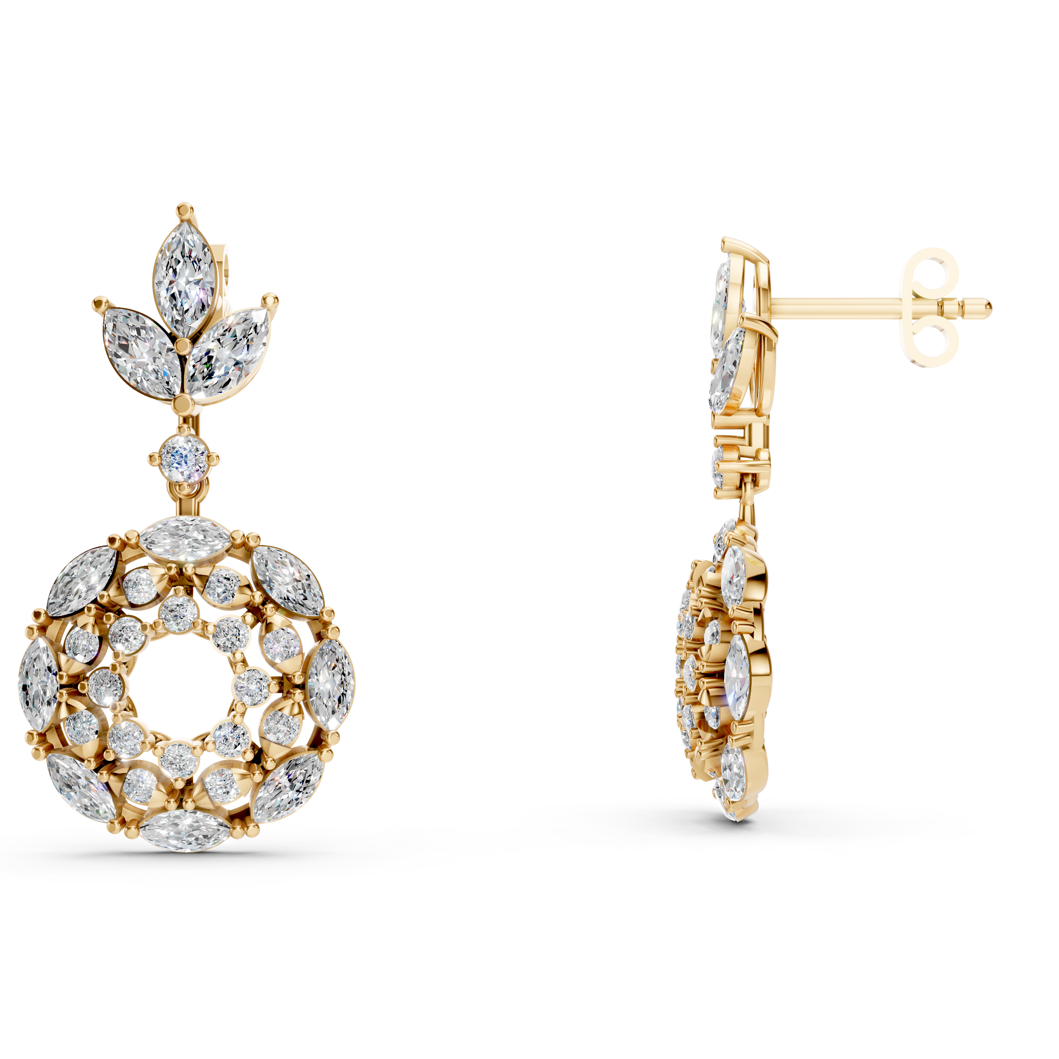 Lab-Grown Diamond Geometric Shield Studs